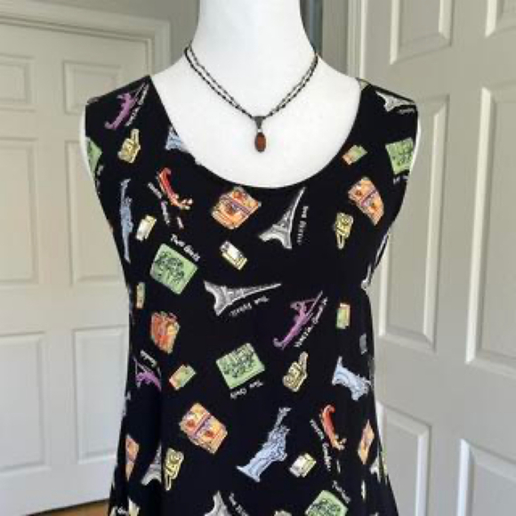 Vintage graphic print shift dress - Picture 2 of 7